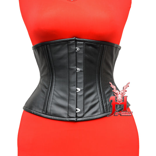 Women's Leder Taillenkorsett Schnür Korsett Schwarz Corsage Bodyshaper Gothic