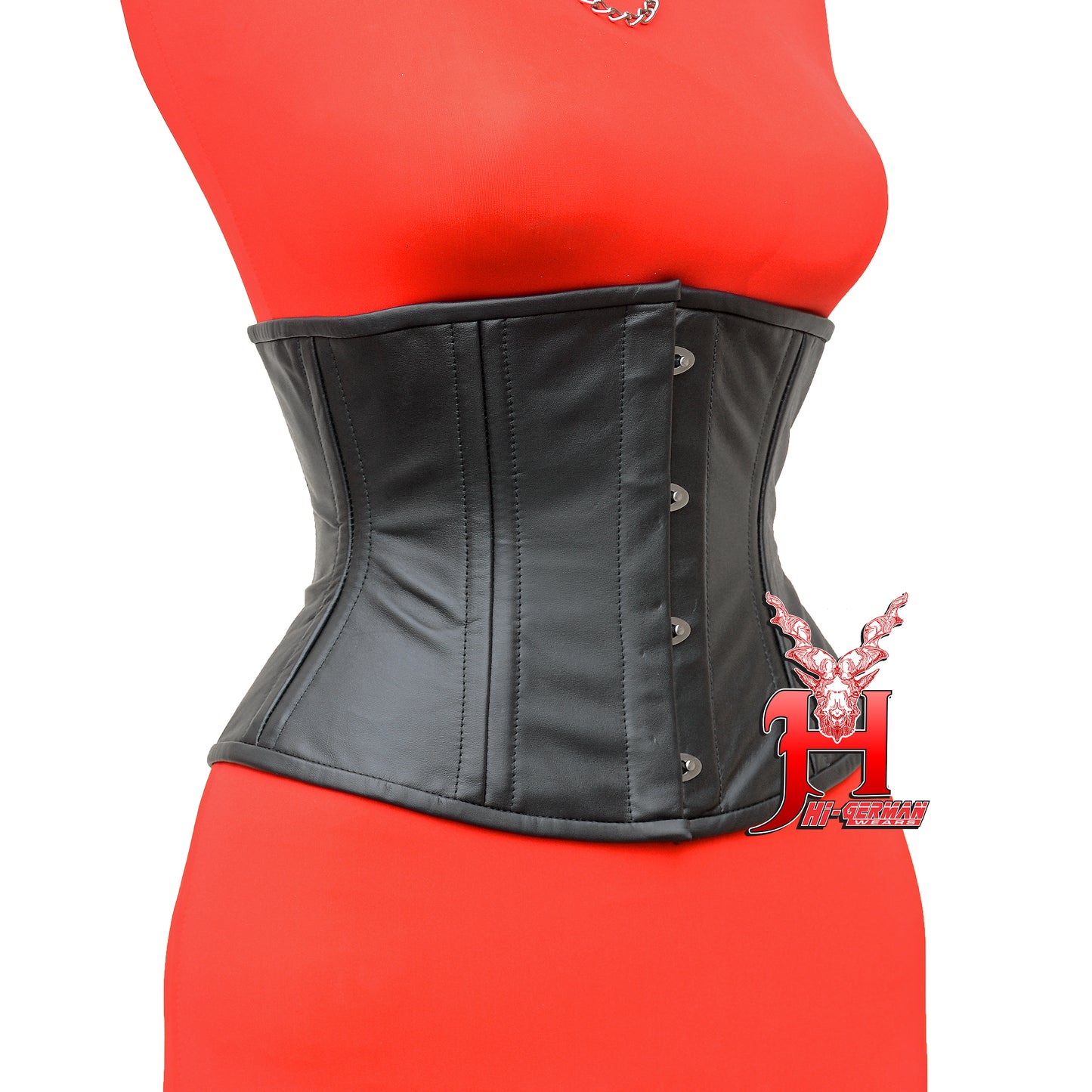 Women's Leder Taillenkorsett Schnür Korsett Schwarz Corsage Bodyshaper Gothic