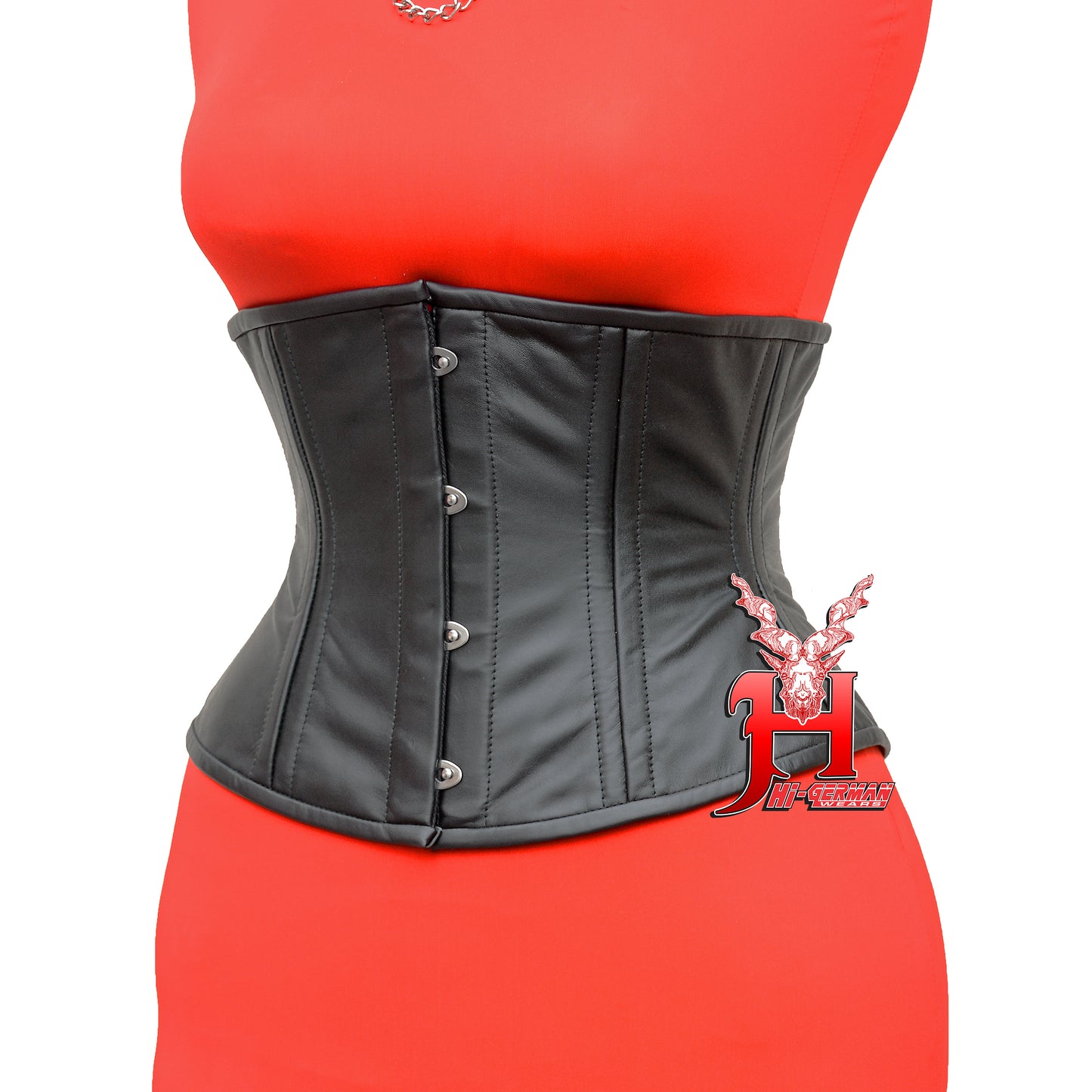 Women's Leder Taillenkorsett Schnür Korsett Schwarz Corsage Bodyshaper Gothic