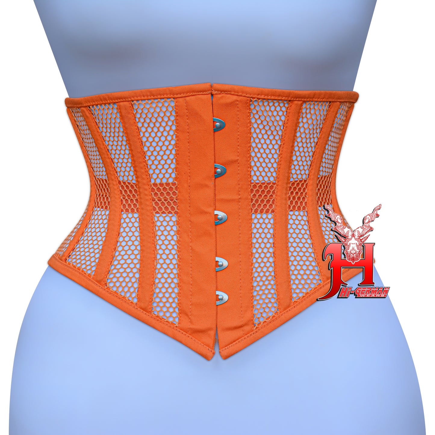 Women’s Underbust Black Cotton Mesh Steel Boned Waist Trainer Corset Unterbrust Korsett Damen