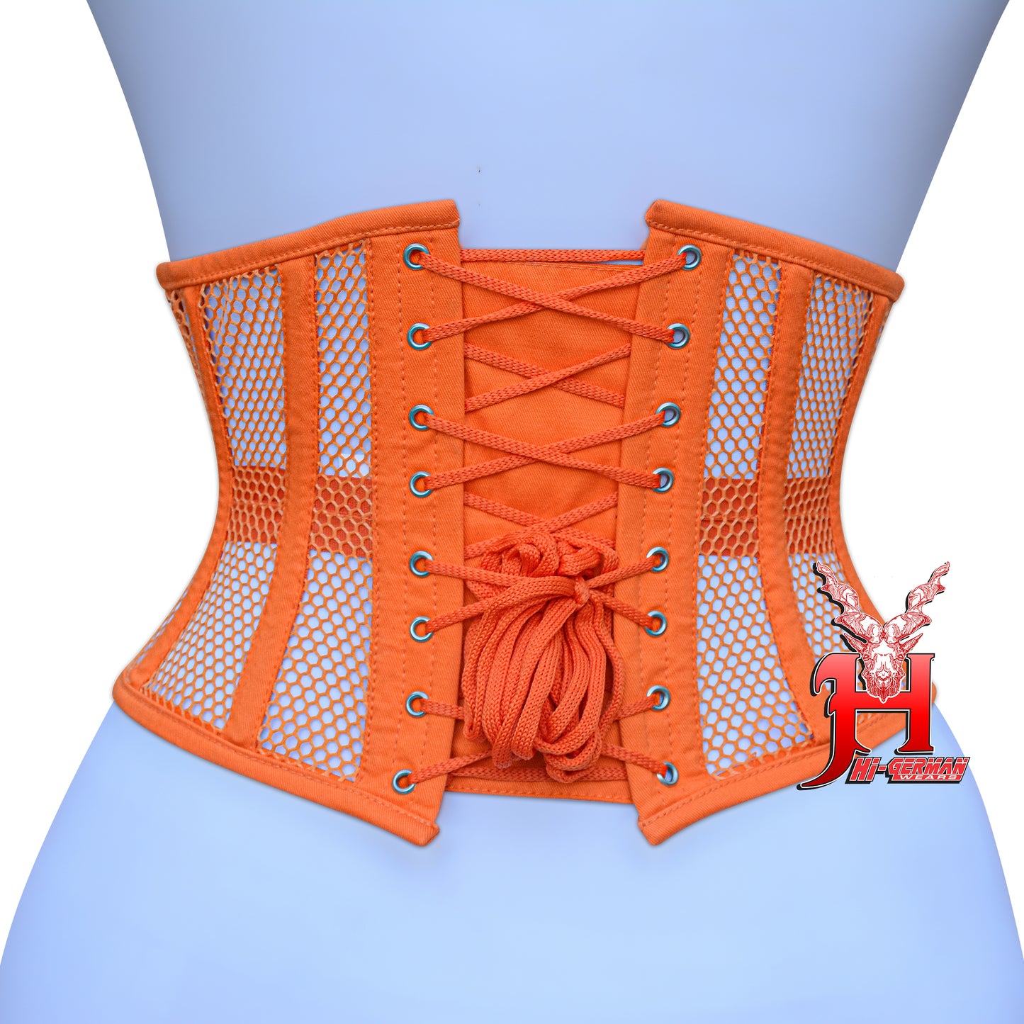 Women’s Underbust Black Cotton Mesh Steel Boned Waist Trainer Corset Unterbrust Korsett Damen