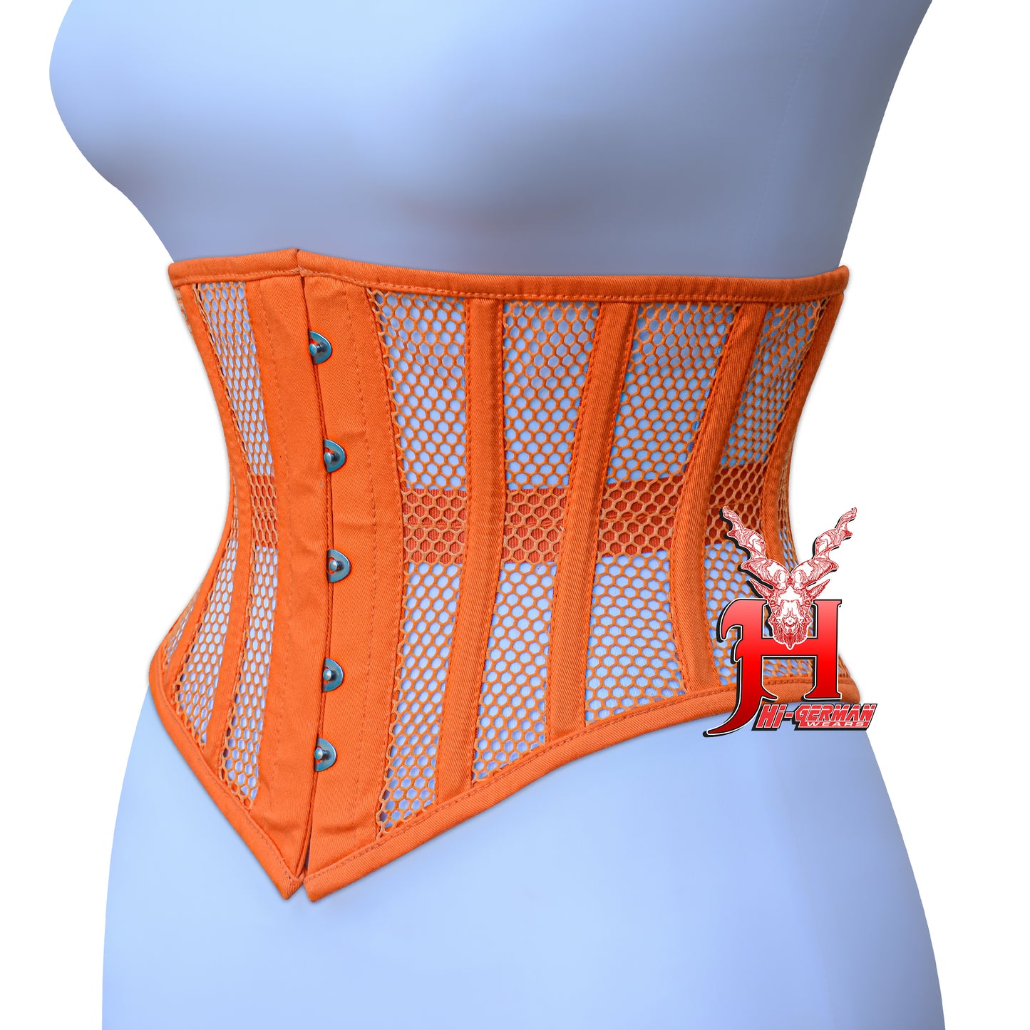 Women’s Underbust Black Cotton Mesh Steel Boned Waist Trainer Corset Unterbrust Korsett Damen