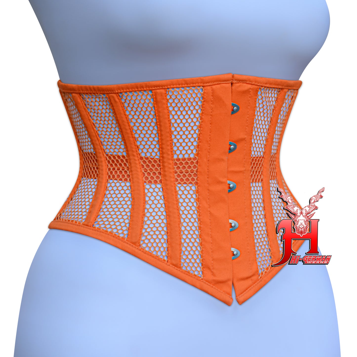 Women’s Underbust Black Cotton Mesh Steel Boned Waist Trainer Corset Unterbrust Korsett Damen