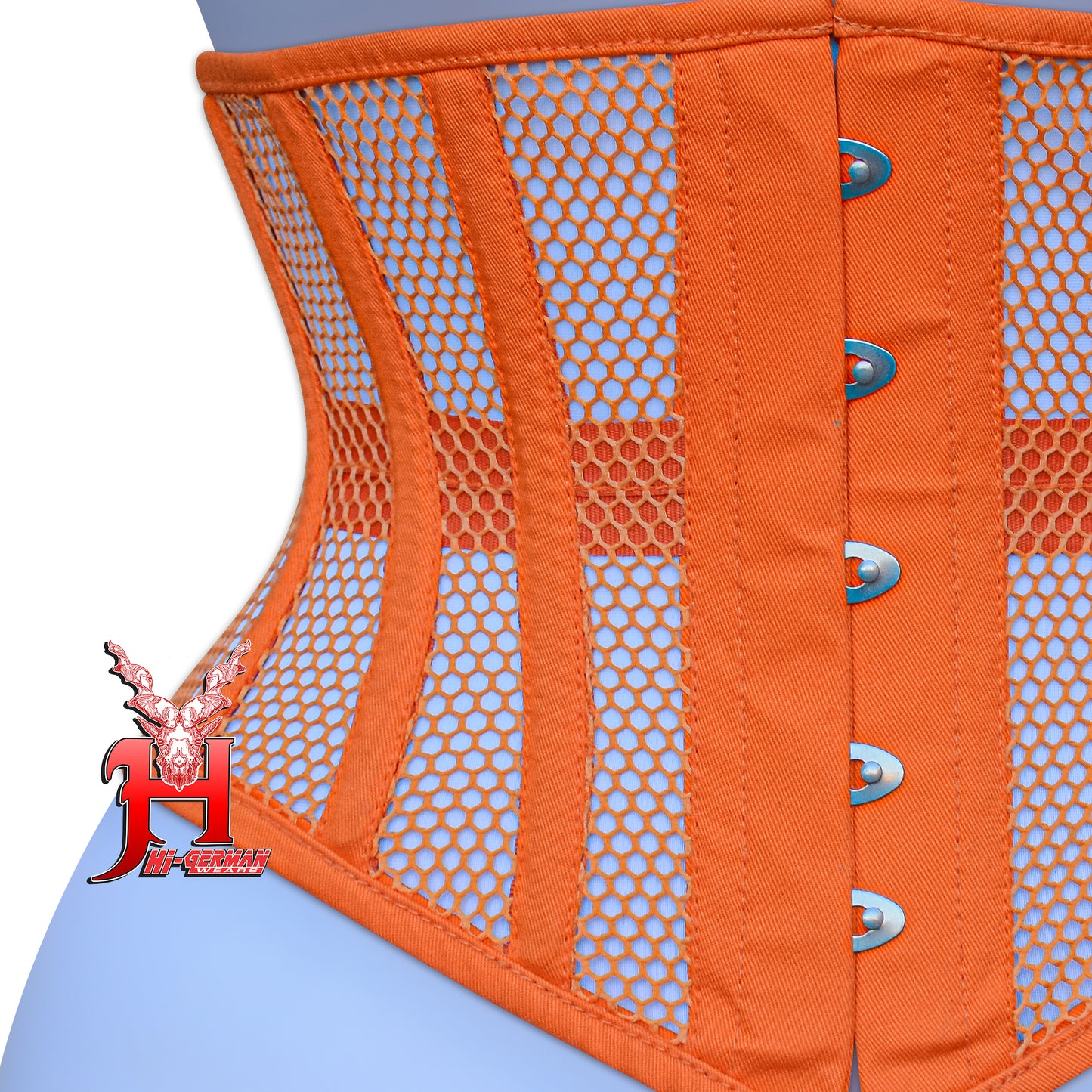 Women’s Underbust Black Cotton Mesh Steel Boned Waist Trainer Corset Unterbrust Korsett Damen