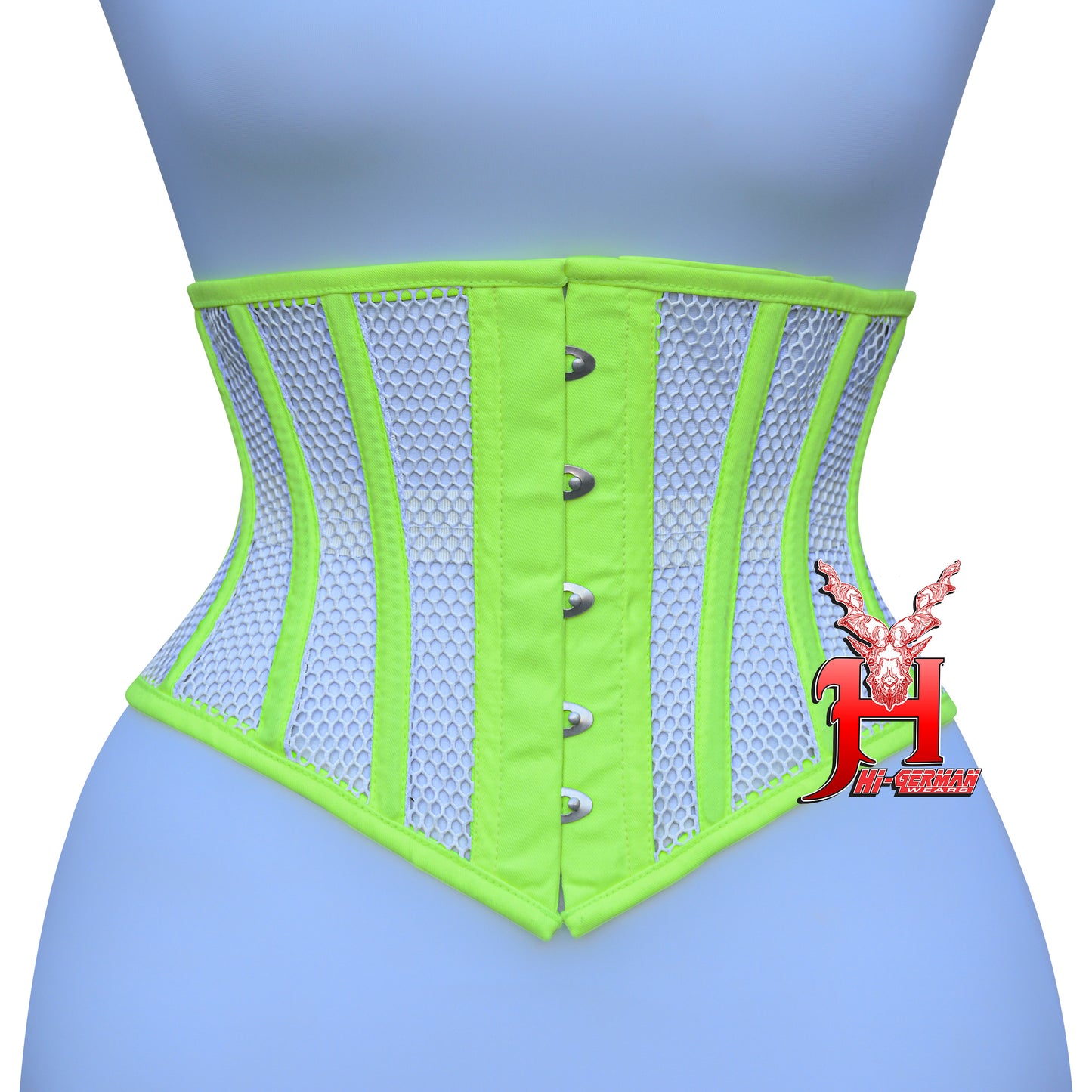 Women’s Underbust Black Cotton Mesh Steel Boned Waist Trainer Corset Unterbrust Korsett Damen
