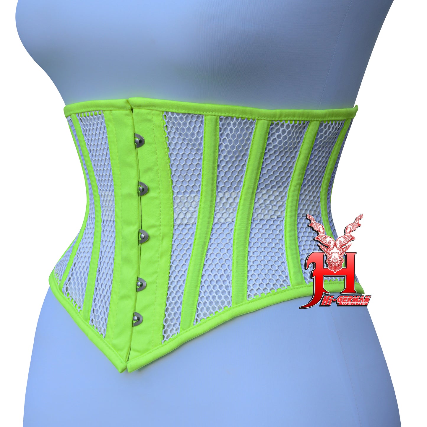 Women’s Underbust Black Cotton Mesh Steel Boned Waist Trainer Corset Unterbrust Korsett Damen
