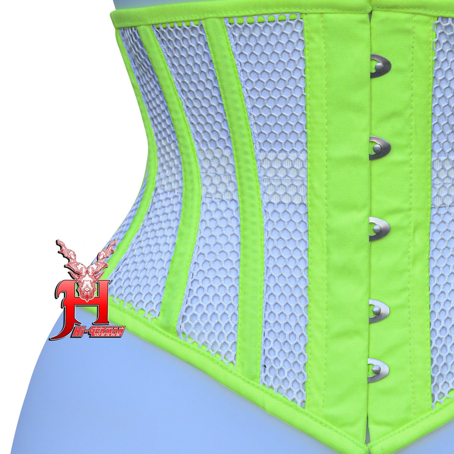 Women’s Underbust Black Cotton Mesh Steel Boned Waist Trainer Corset Unterbrust Korsett Damen