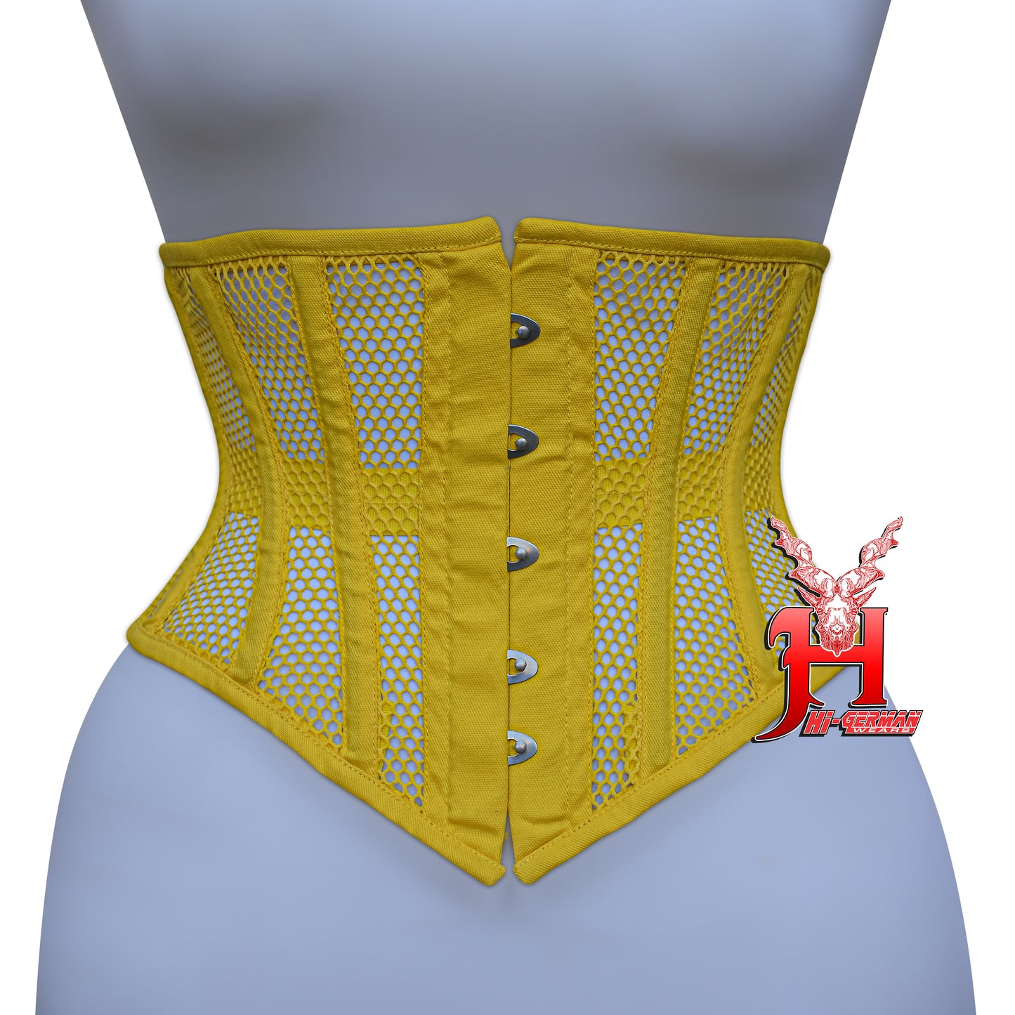 Women’s Underbust Black Cotton Mesh Steel Boned Waist Trainer Corset Unterbrust Korsett Damen