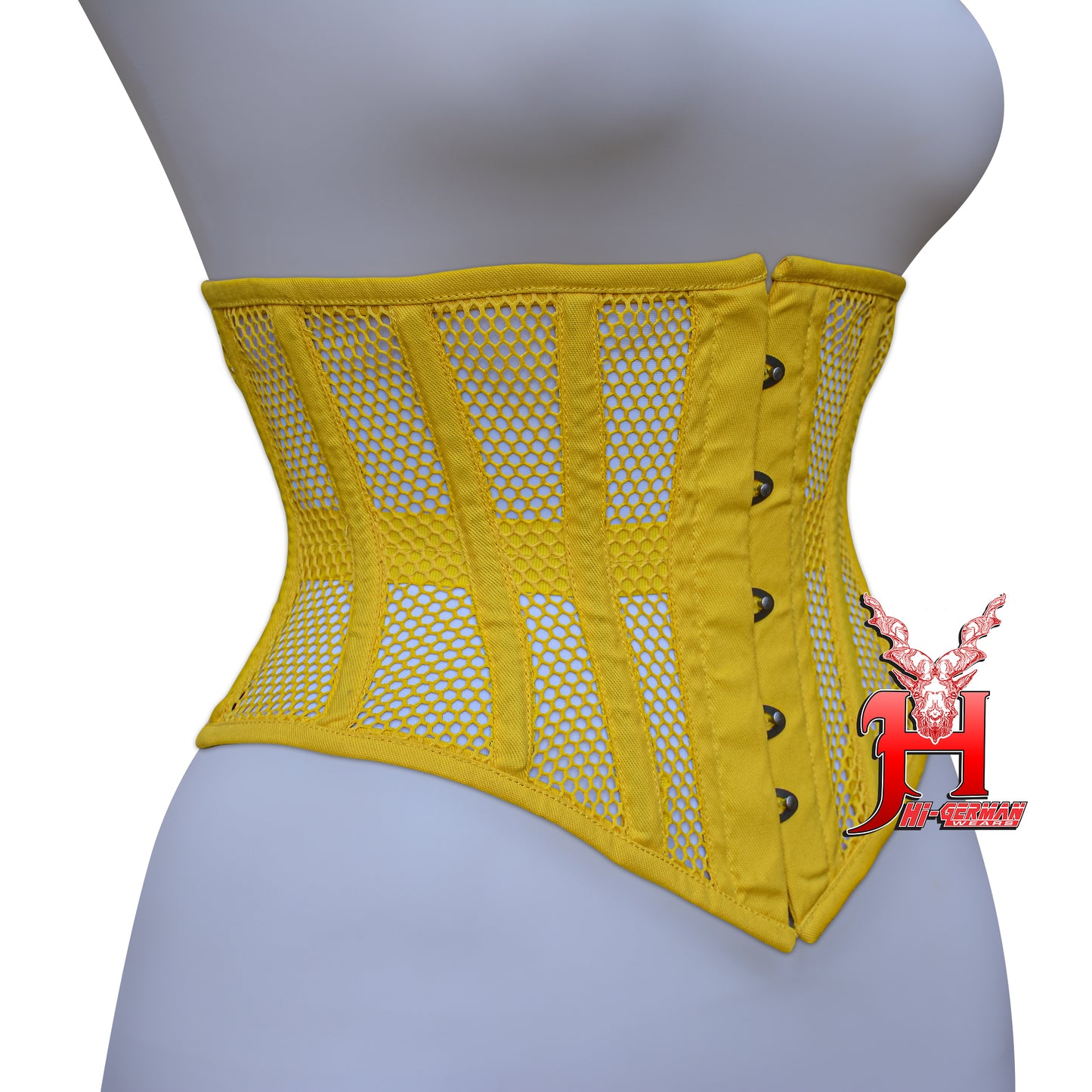 Women’s Underbust Black Cotton Mesh Steel Boned Waist Trainer Corset Unterbrust Korsett Damen