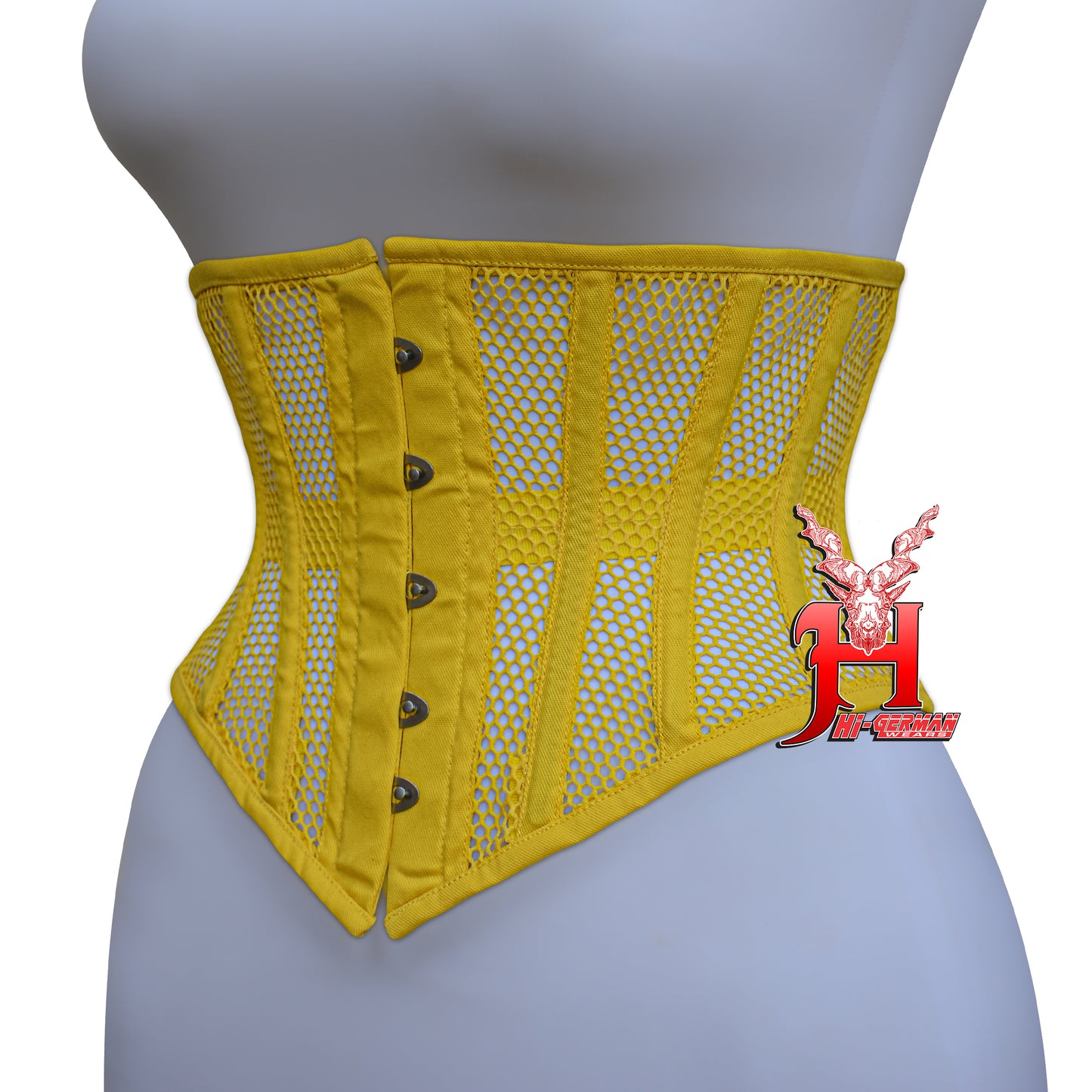 Women’s Underbust Black Cotton Mesh Steel Boned Waist Trainer Corset Unterbrust Korsett Damen