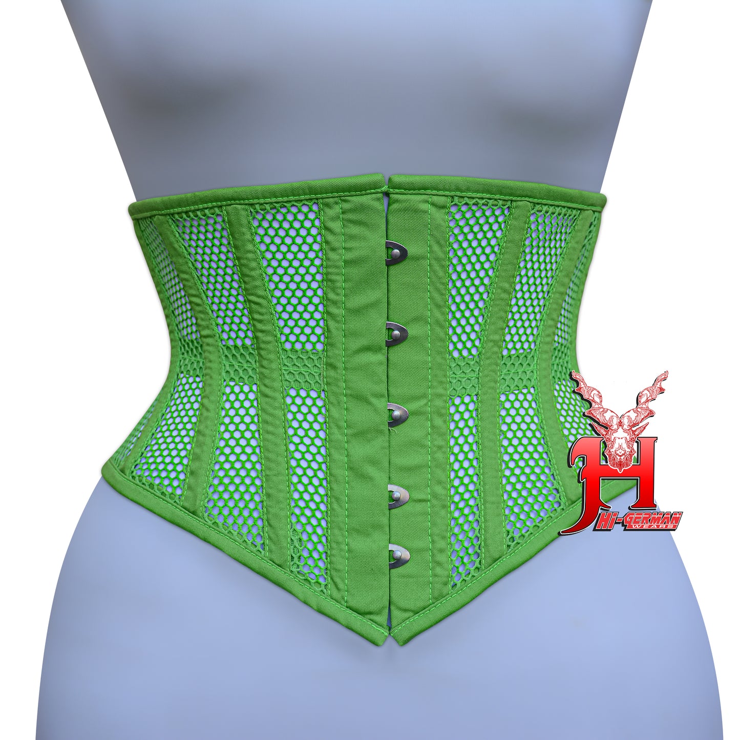 Women’s Underbust Black Cotton Mesh Steel Boned Waist Trainer Corset Unterbrust Korsett Damen