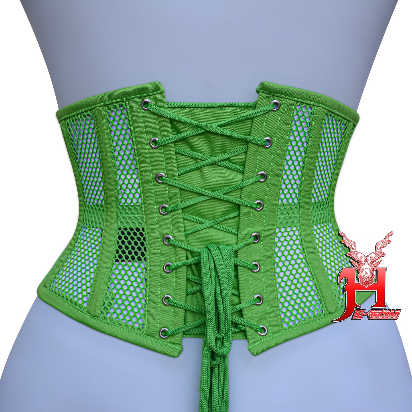 Women’s Underbust Black Cotton Mesh Steel Boned Waist Trainer Corset Unterbrust Korsett Damen