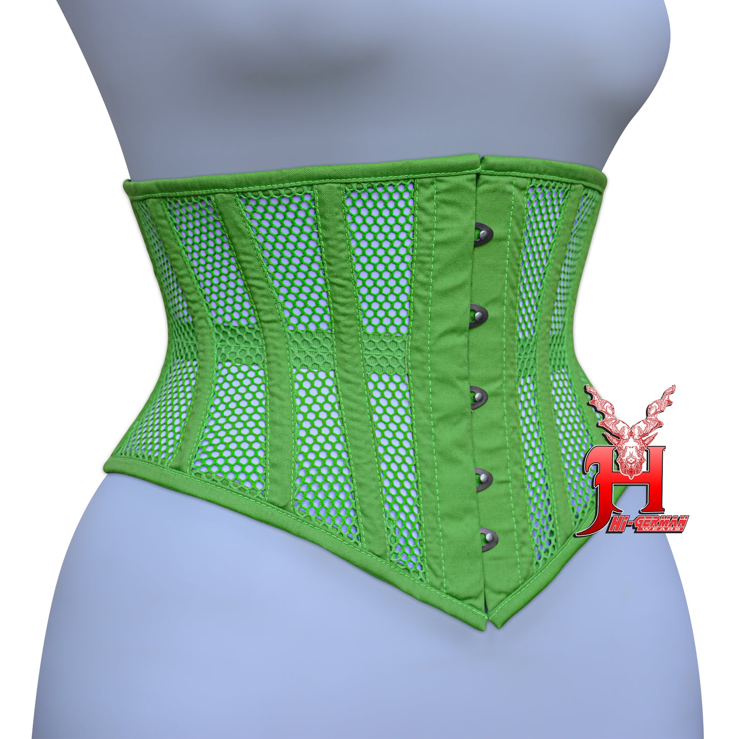 Women’s Underbust Black Cotton Mesh Steel Boned Waist Trainer Corset Unterbrust Korsett Damen