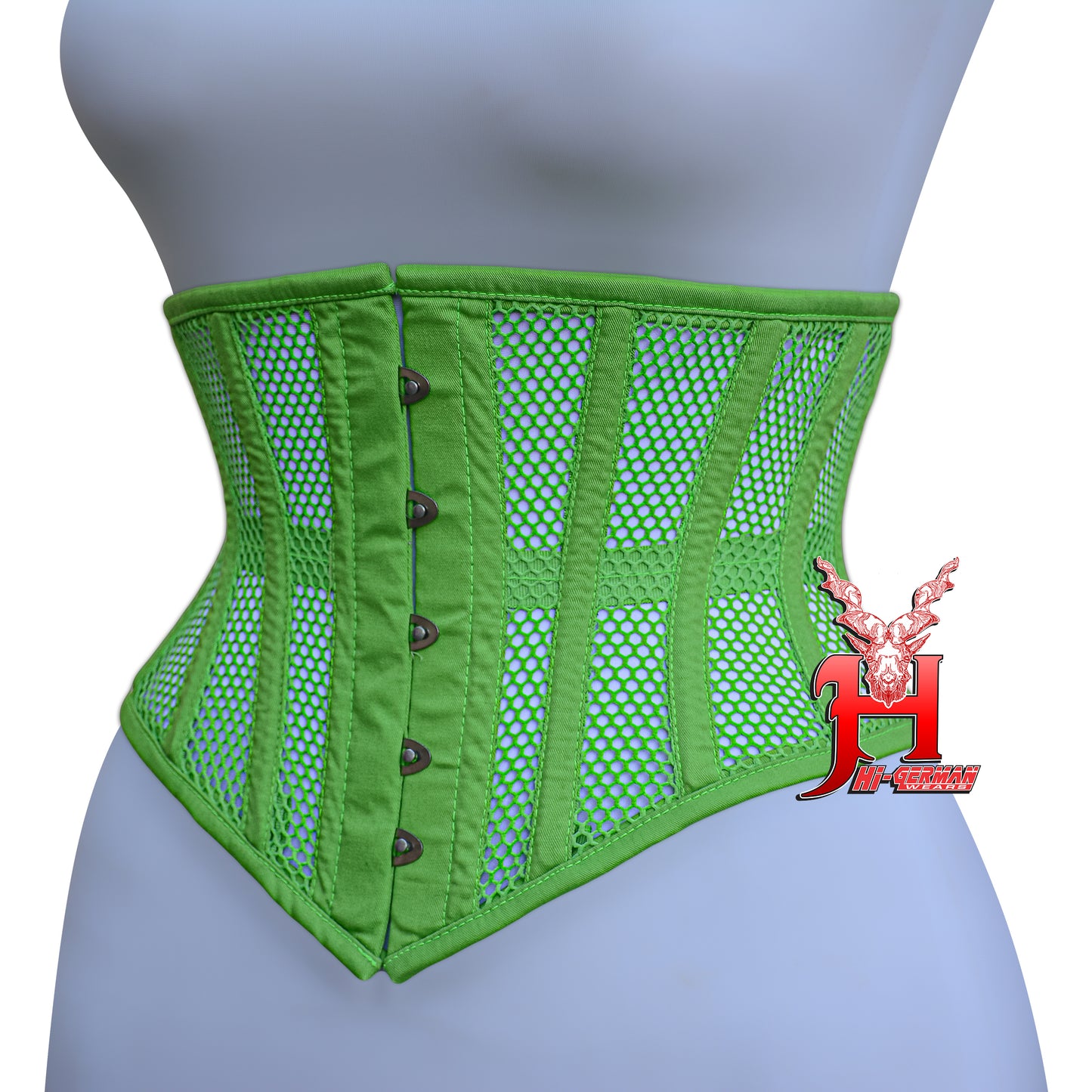 Women’s Underbust Black Cotton Mesh Steel Boned Waist Trainer Corset Unterbrust Korsett Damen