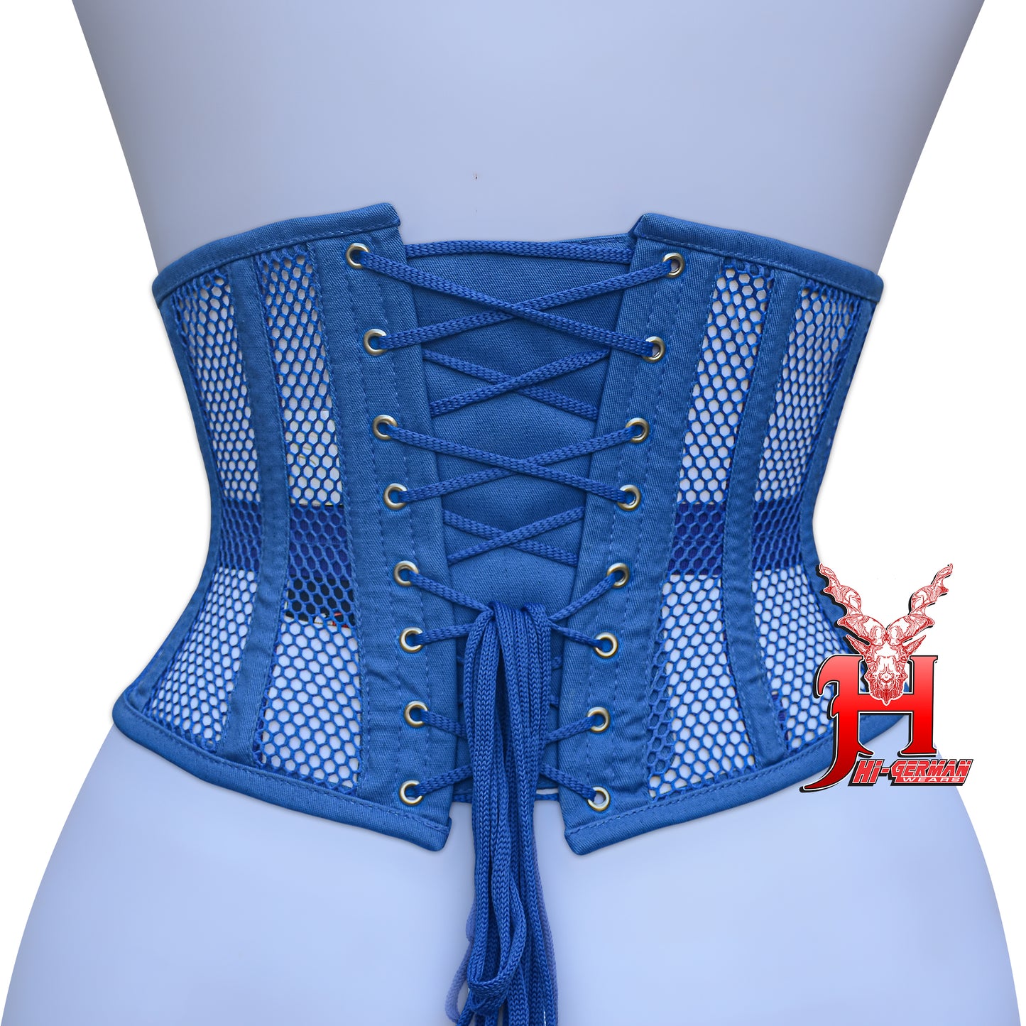 Women’s Underbust Black Cotton Mesh Steel Boned Waist Trainer Corset Unterbrust Korsett Damen