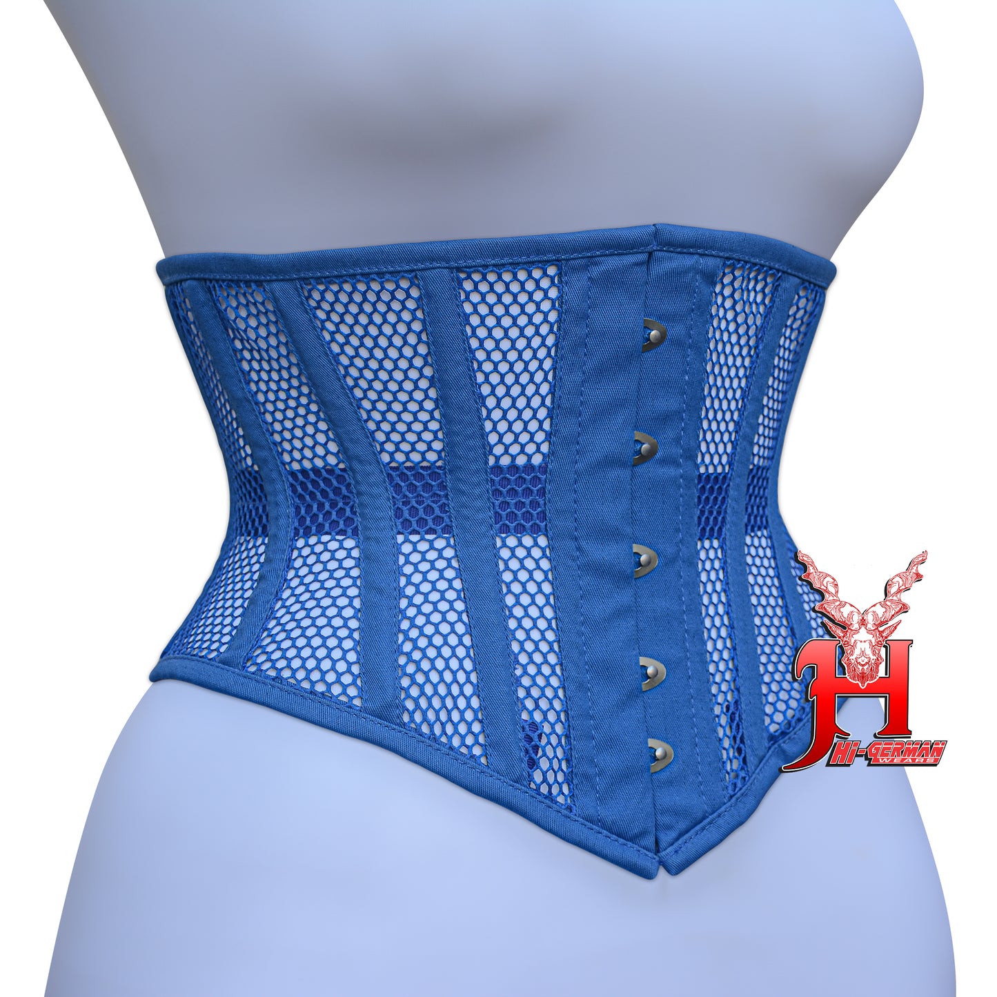 Women’s Underbust Black Cotton Mesh Steel Boned Waist Trainer Corset Unterbrust Korsett Damen