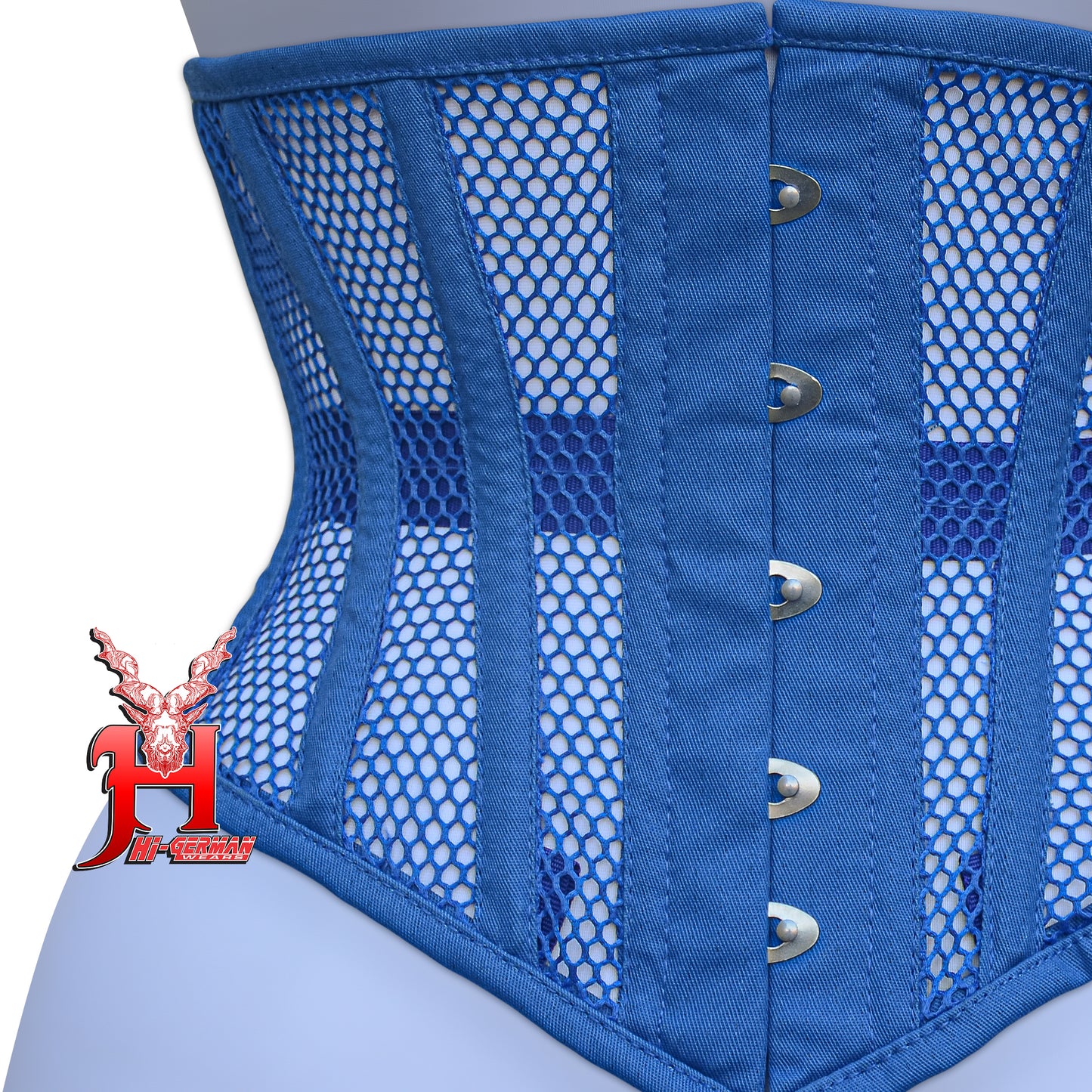 Women’s Underbust Black Cotton Mesh Steel Boned Waist Trainer Corset Unterbrust Korsett Damen