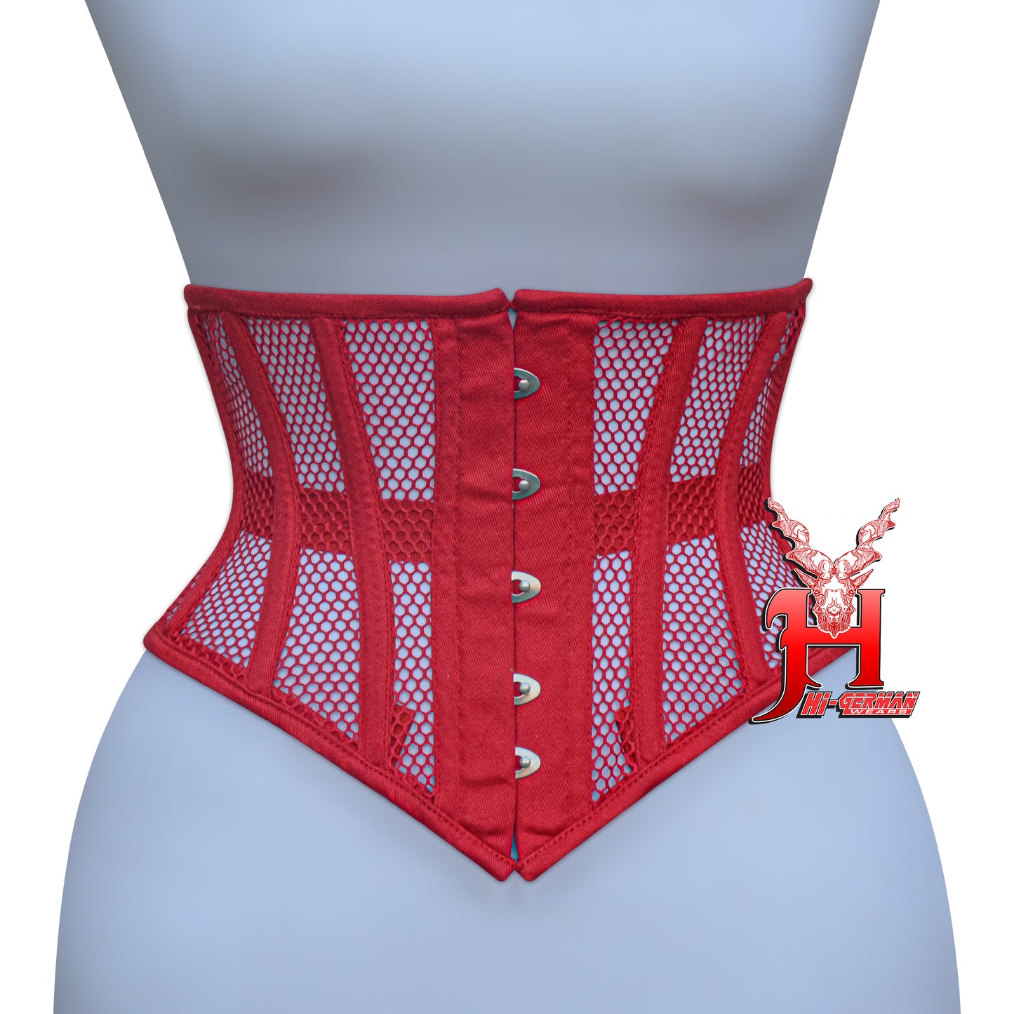 Women’s Underbust Black Cotton Mesh Steel Boned Waist Trainer Corset Unterbrust Korsett Damen