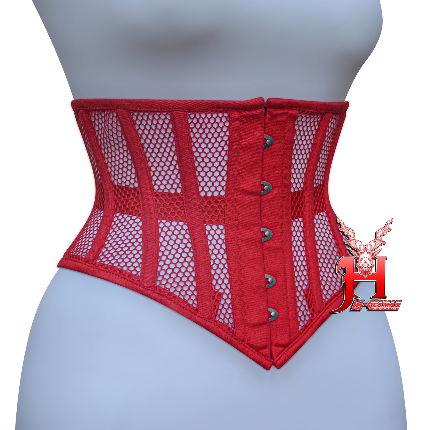 Women’s Underbust Black Cotton Mesh Steel Boned Waist Trainer Corset Unterbrust Korsett Damen
