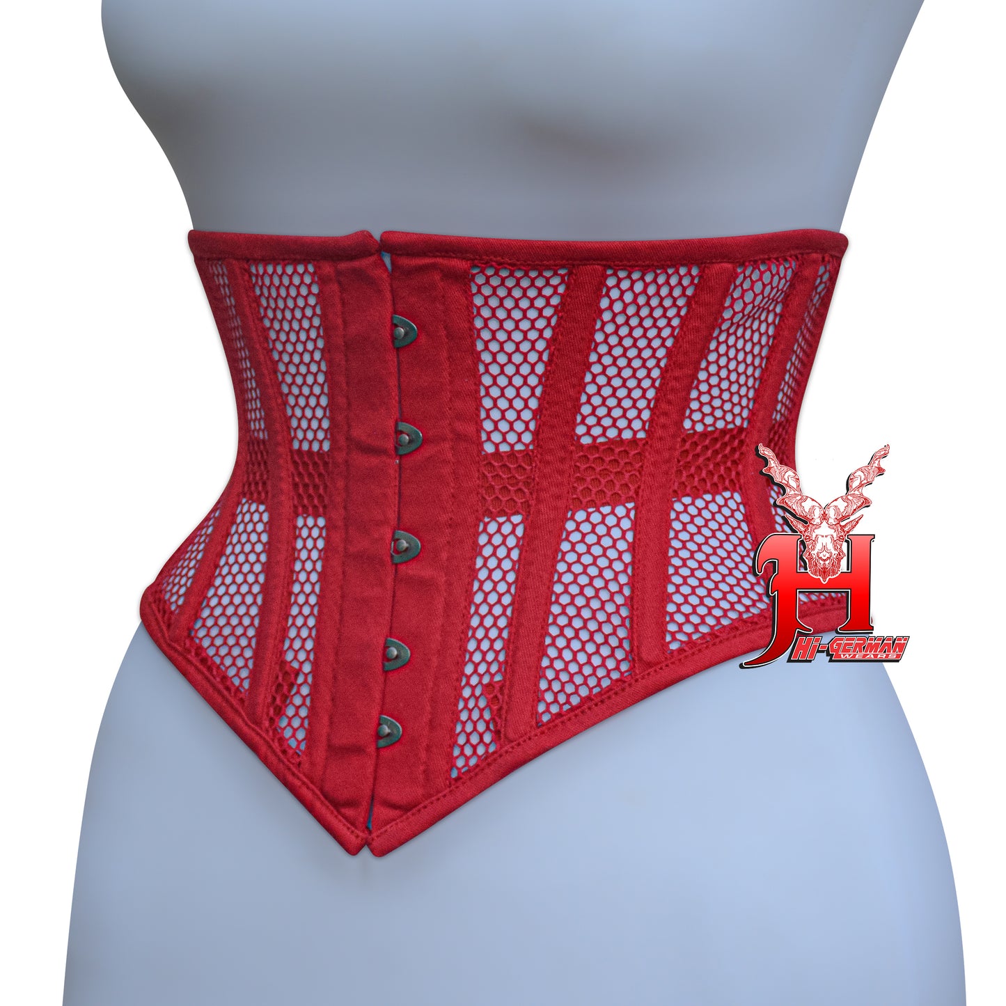 Women’s Underbust Black Cotton Mesh Steel Boned Waist Trainer Corset Unterbrust Korsett Damen