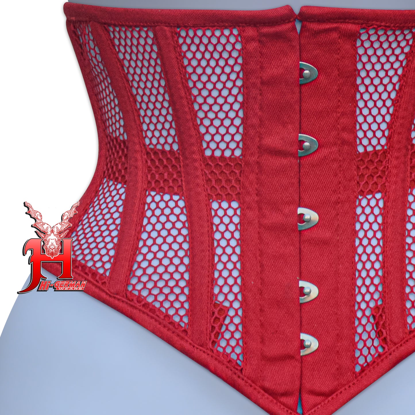 Women’s Underbust Black Cotton Mesh Steel Boned Waist Trainer Corset Unterbrust Korsett Damen