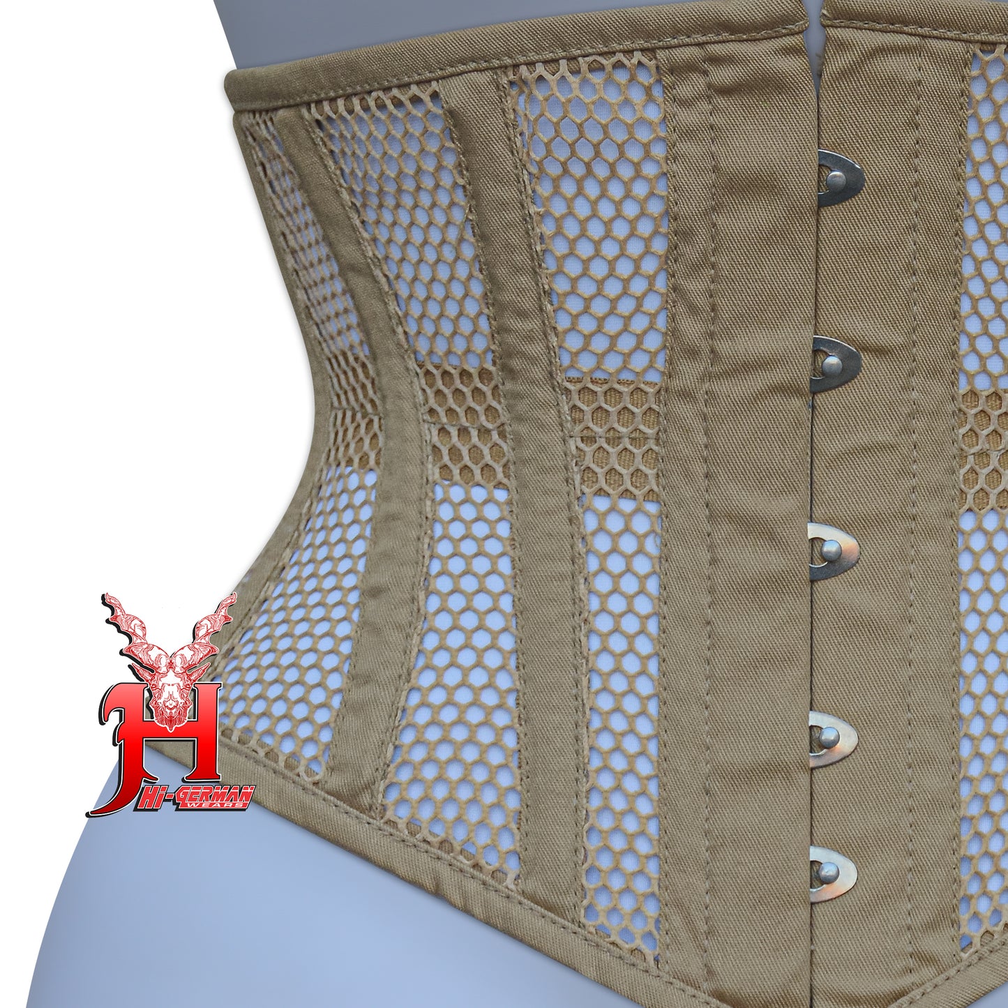 Women’s Underbust Black Cotton Mesh Steel Boned Waist Trainer Corset Unterbrust Korsett Damen