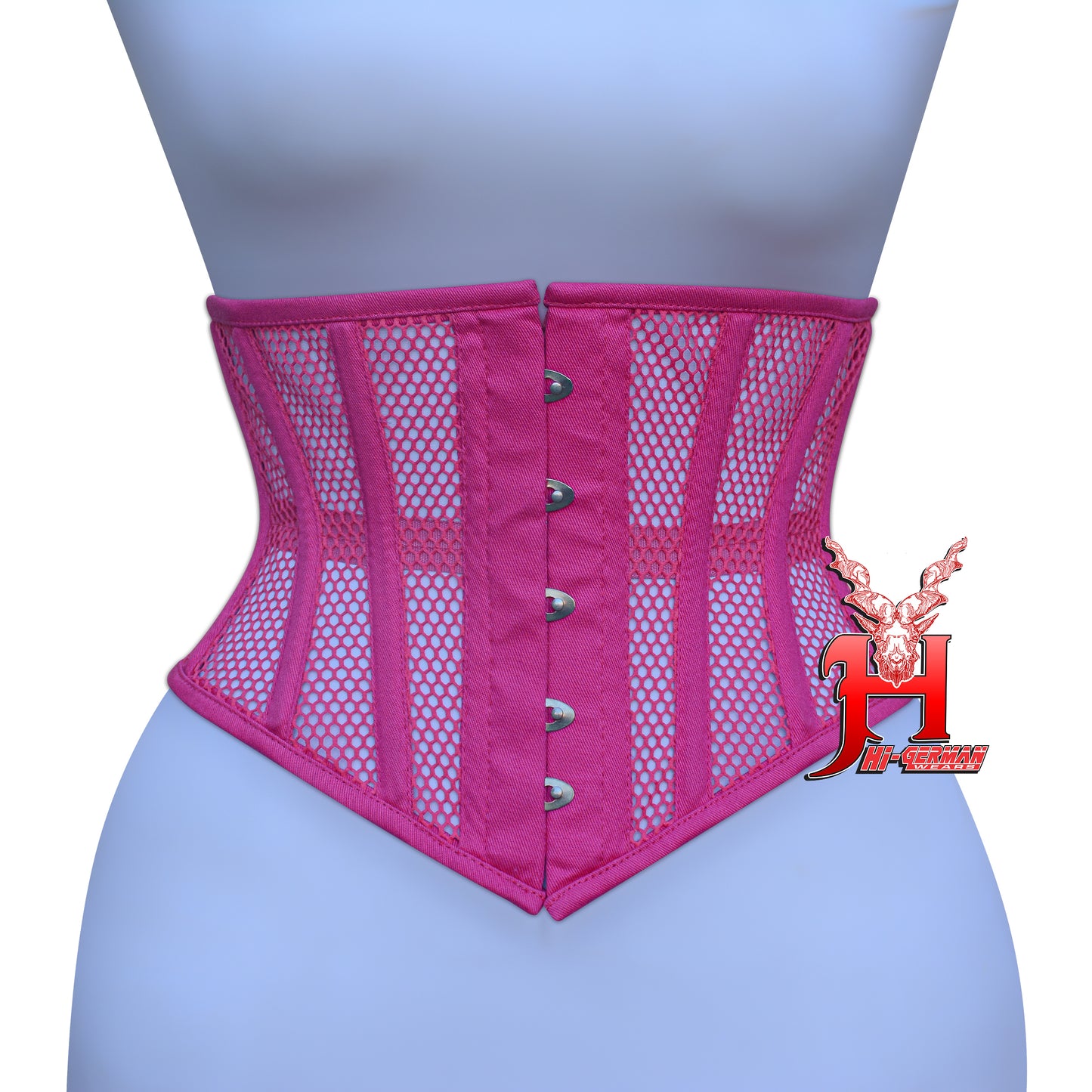 Women’s Underbust Black Cotton Mesh Steel Boned Waist Trainer Corset Unterbrust Korsett Damen