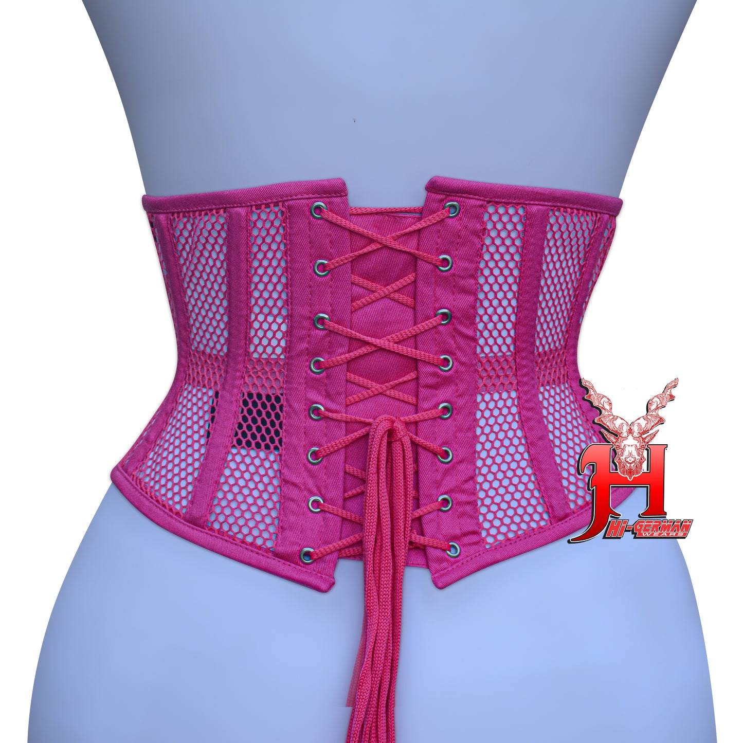 Women’s Underbust Black Cotton Mesh Steel Boned Waist Trainer Corset Unterbrust Korsett Damen