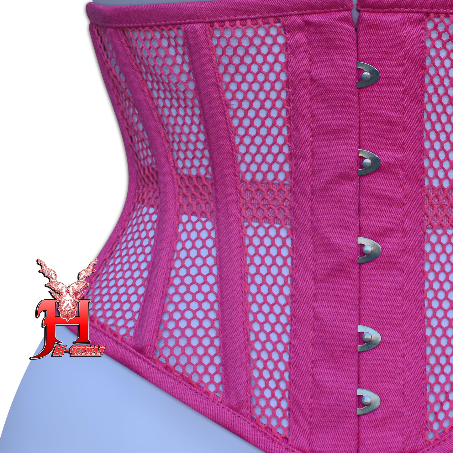 Women’s Underbust Black Cotton Mesh Steel Boned Waist Trainer Corset Unterbrust Korsett Damen