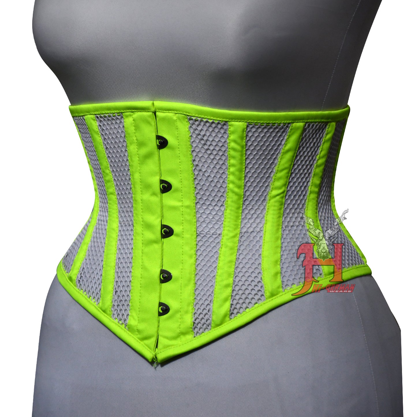 Women Underbust fluorescent Cotton Mesh corsets Steel Boned Truly Waist Trainer Corsets Hi-115 Corset cotton blue mesh