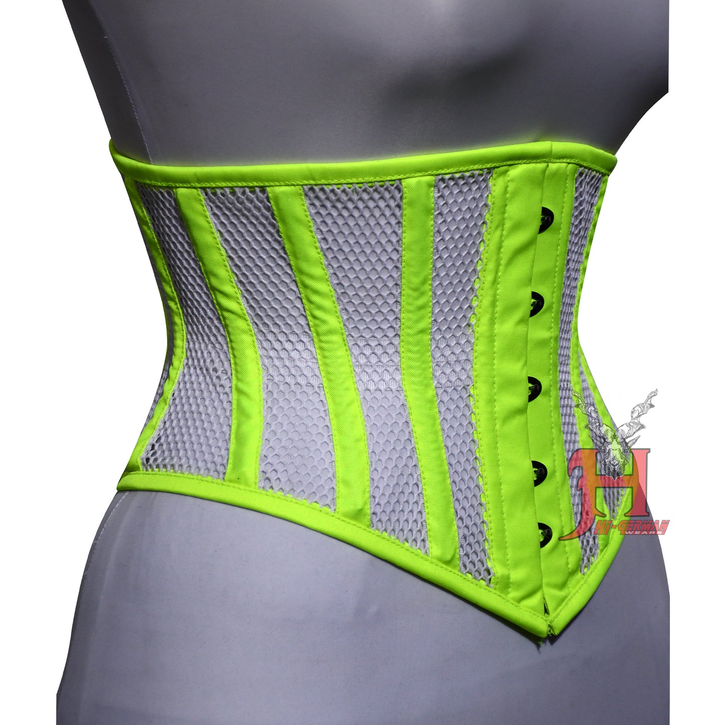 Women Underbust fluorescent Cotton Mesh corsets Steel Boned Truly Waist Trainer Corsets Hi-115 Corset cotton blue mesh