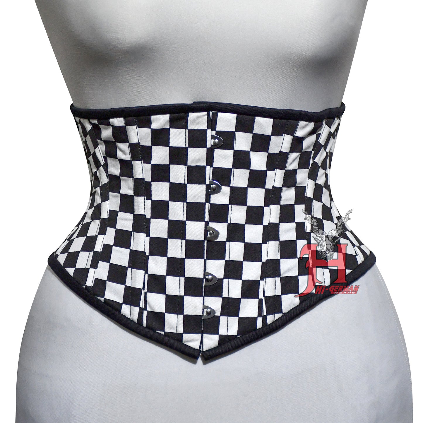 Women corsets Checker Cotton Underbust corsets Steel Boned Waist Shaper Cincher Checker Cotton Corset Hi-112 Underbust corsage korsett