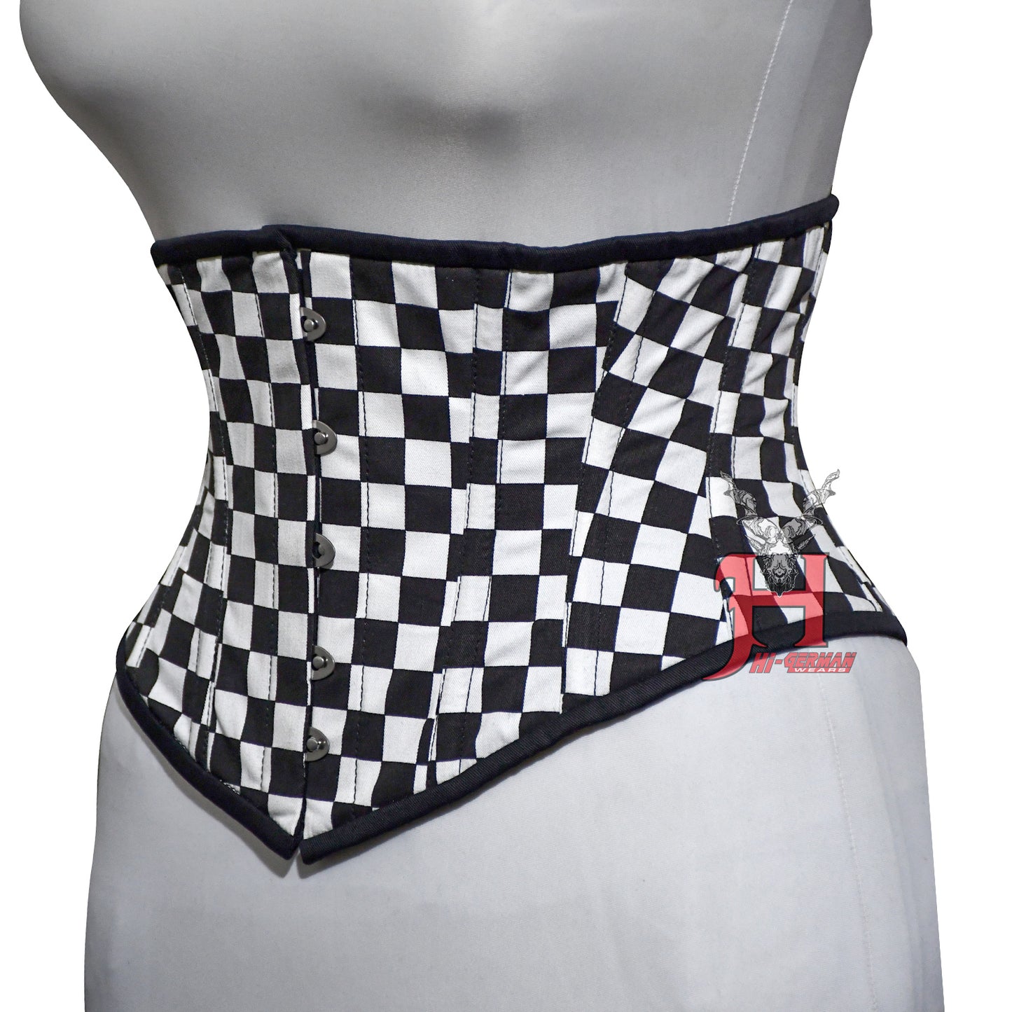 Women corsets Checker Cotton Underbust corsets Steel Boned Waist Shaper Cincher Checker Cotton Corset Hi-112 Underbust corsage korsett