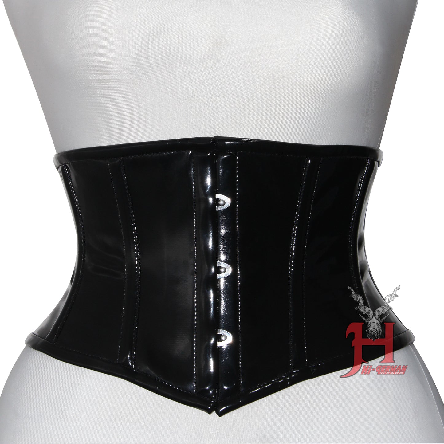 Women black pvc corset Underbust Steel Boned Waist Training Corsets Hi-117 Waist Corset Lacquer Black Red Corsage korsett