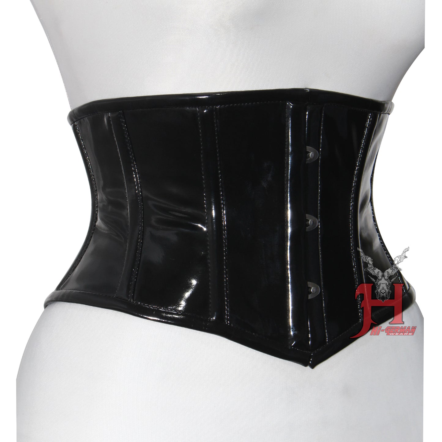 Women black pvc corset Underbust Steel Boned Waist Training Corsets Hi-117 Waist Corset Lacquer Black Red Corsage korsett