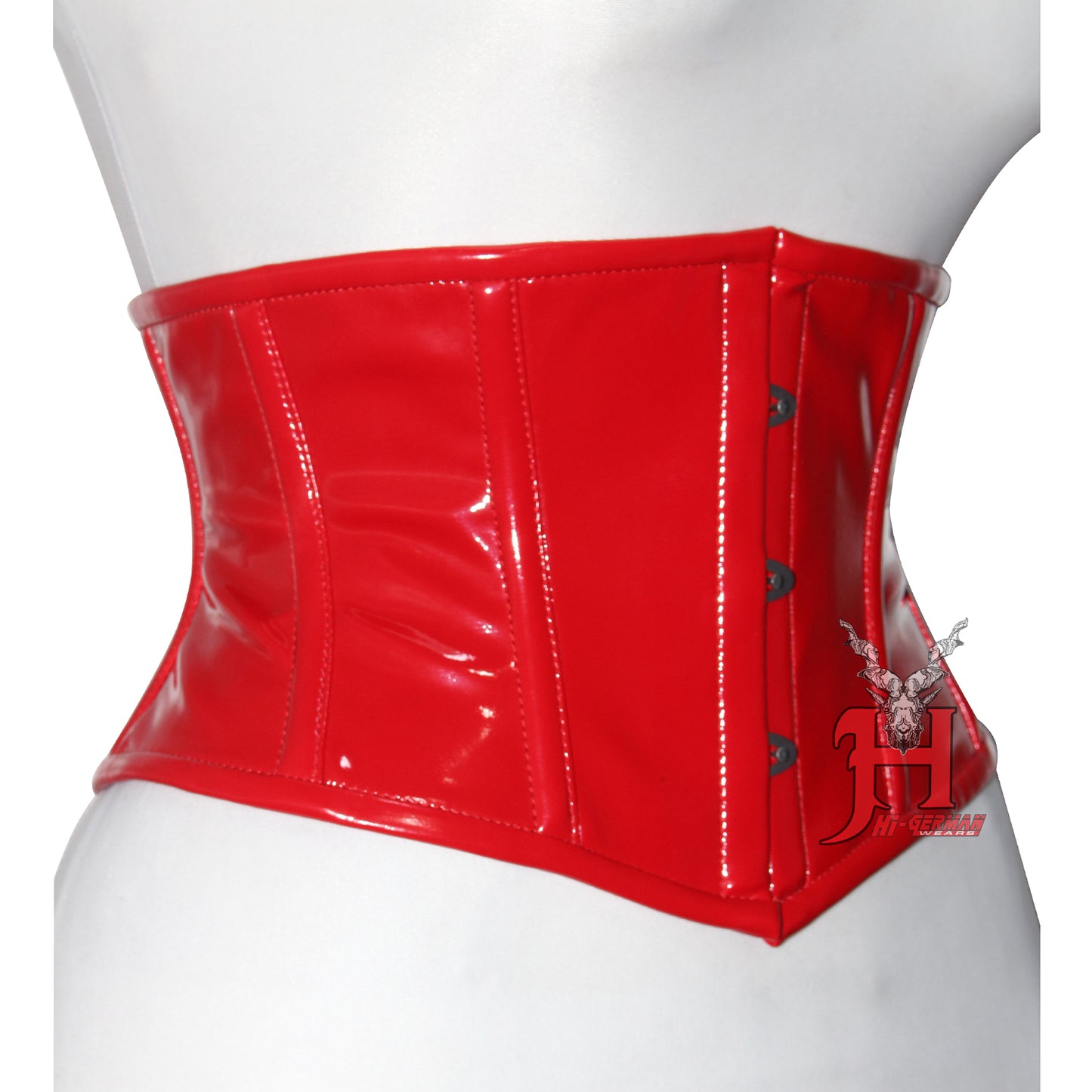 Women red pvc corset Underbust Steel Boned Waist Training Corsets Hi-118 Waist Corset Lacquer Black Red Corsage korsett