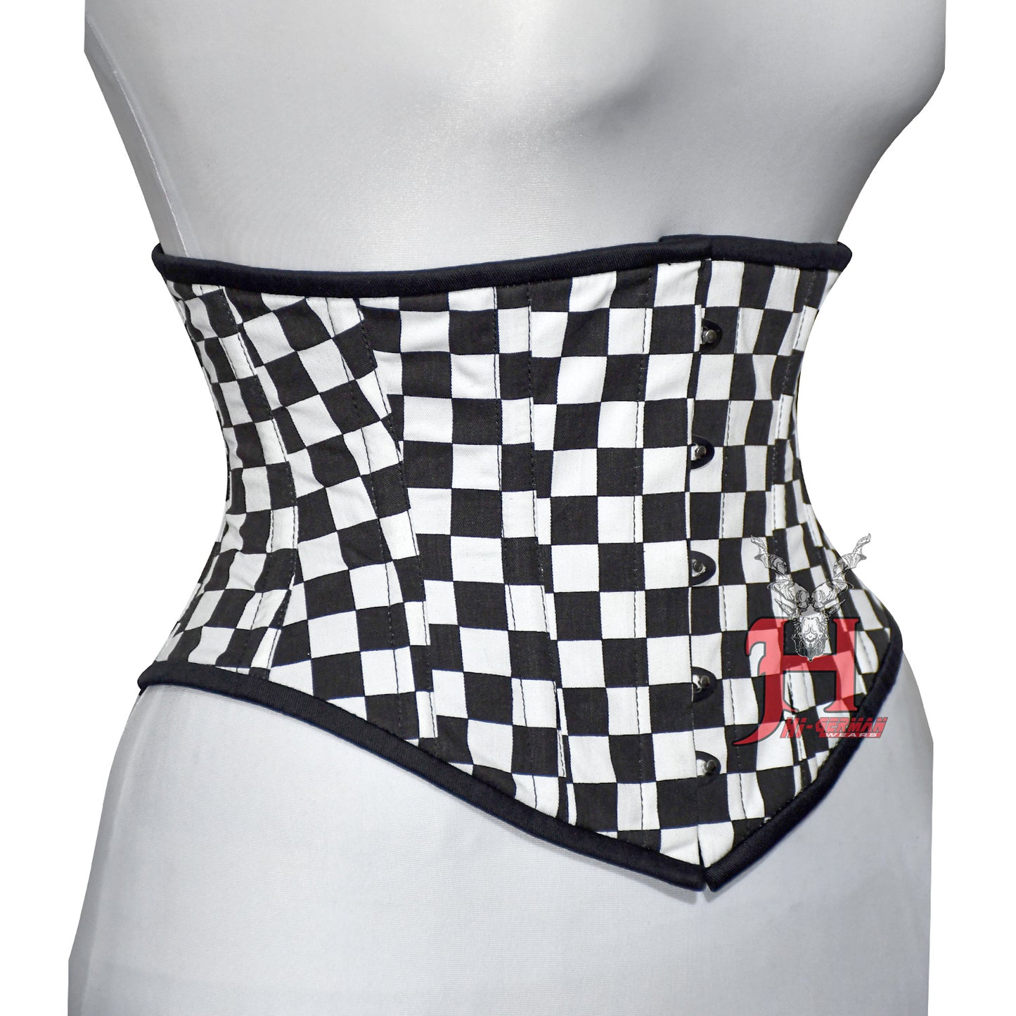 Women corsets Checker Cotton Underbust corsets Steel Boned Waist Shaper Cincher Checker Cotton Corset Hi-112 Underbust corsage korsett