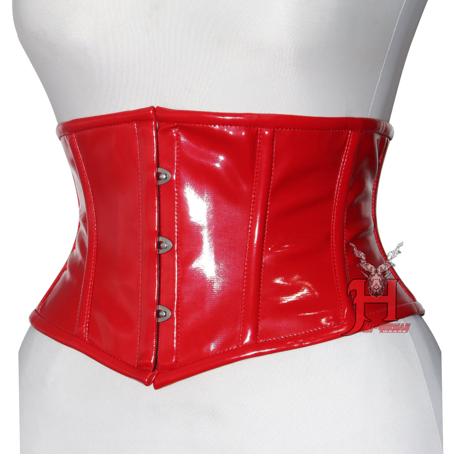 Women red pvc corset Underbust Steel Boned Waist Training Corsets Hi-118 Waist Corset Lacquer Black Red Corsage korsett