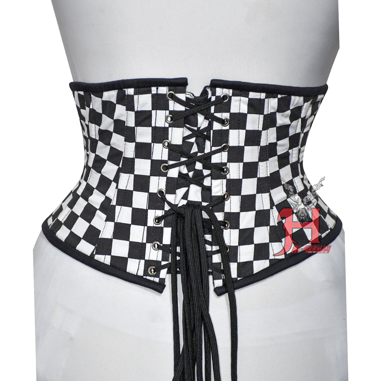 Women corsets Checker Cotton Underbust corsets Steel Boned Waist Shaper Cincher Checker Cotton Corset Hi-112 Underbust corsage korsett