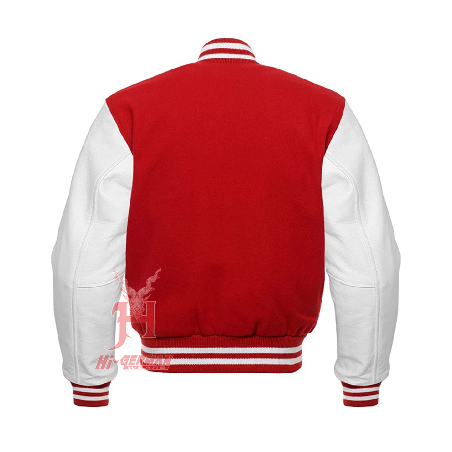 Varsity Letterman Baseball Red Wool Genuine White Leather Sleeves Jacket XS ~7XL Varsity Men's Women's Kid's Letterman collage jackets Hi-235